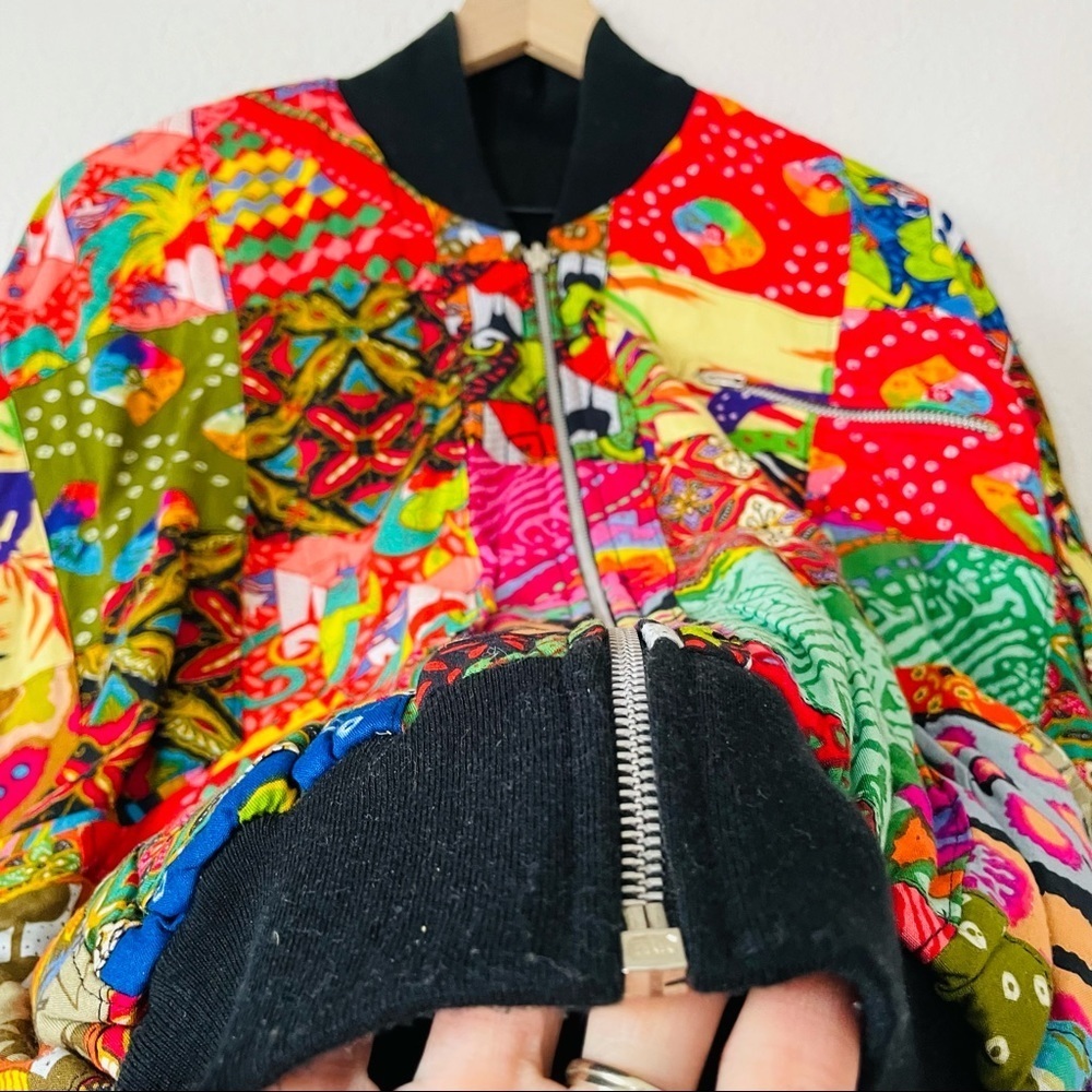Vintage Kenar Vibrant Batik Patchwork Soft Zip Up… - image 3
